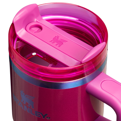 Double-Wall Vacuum The Quencher H2.O Flowstate Tumbler with Handle | Stanley Create D309N - Double-Wall Vacuum Insulated Travel Tumbler with Straw Detail