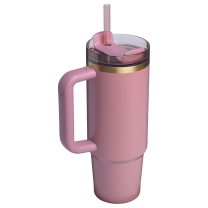 Splash-Resistant FlowState The Quencher H2.0 Flowstate Tumbler D051L - Double-Wall Vacuum Insulated Travel Tumbler with Straw Detail