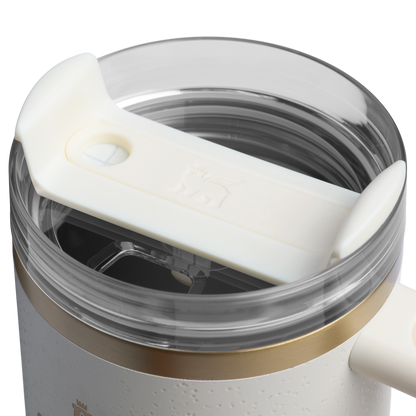 Splash-Resistant FlowState The Quencher H2.0 Flowstate Tumbler | Stanley Create D331C - Double-Wall Vacuum Insulated Travel Tumbler with Straw Detail