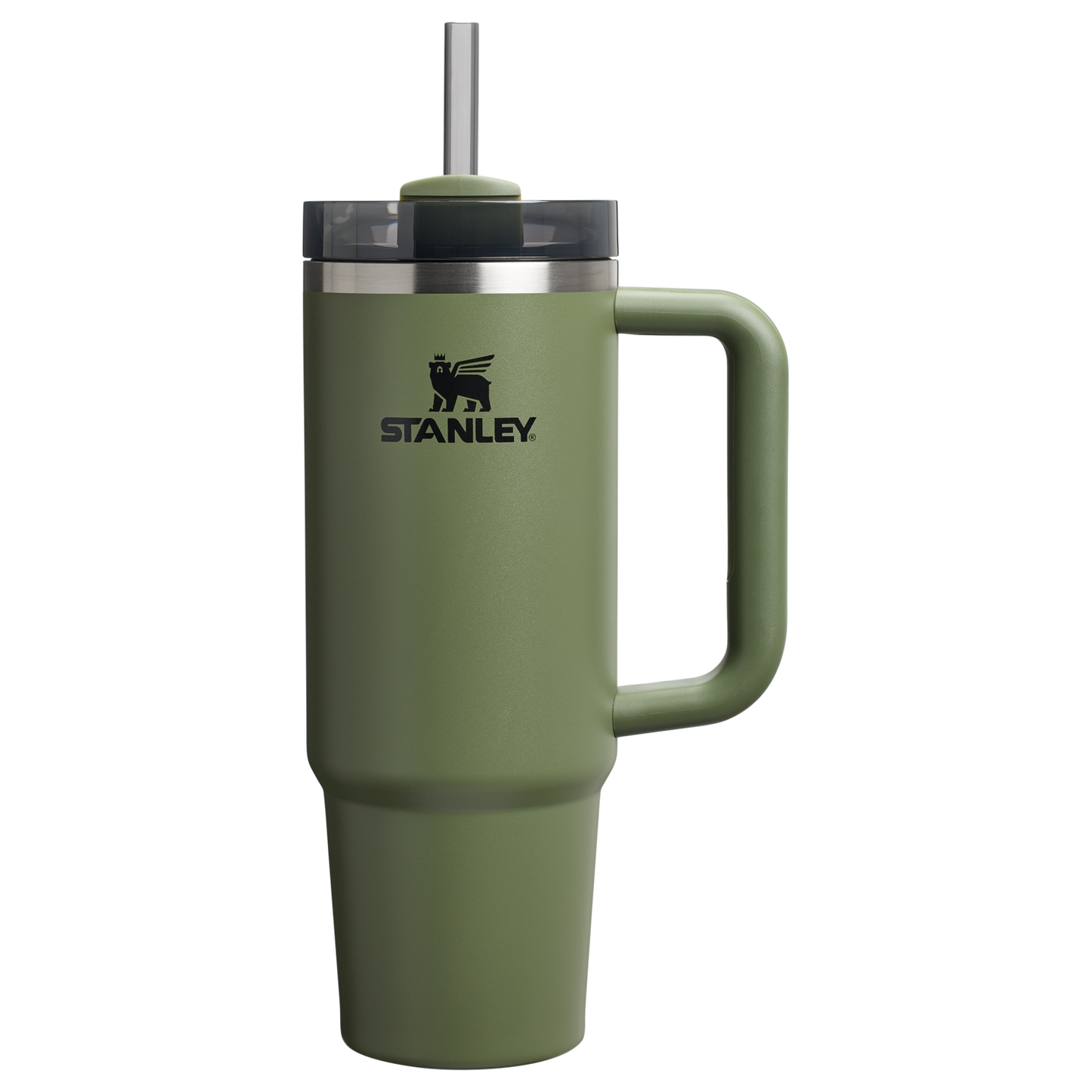 Splash-Resistant FlowState The Quencher H2.0 Flowstate Tumbler | Stanley Create D331C - Double-Wall Vacuum Insulated Travel Tumbler with Straw - Dried Pine