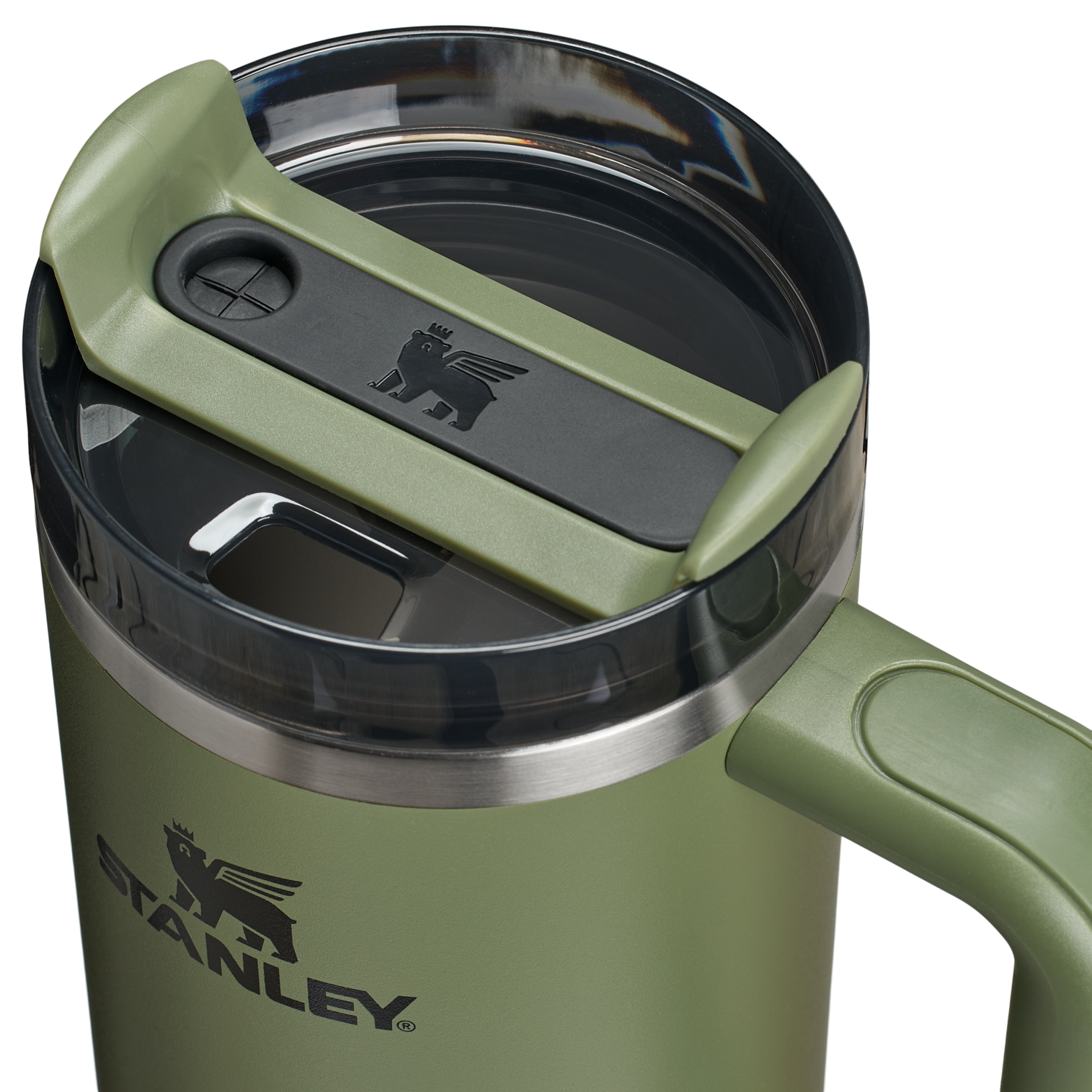 Splash-Resistant FlowState The Quencher H2.0 Flowstate Tumbler | Stanley Create D331C - Double-Wall Vacuum Insulated Travel Tumbler with Straw Detail