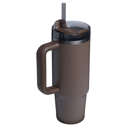 Splash-Resistant FlowState The Quencher H2.0 Flowstate Tumbler | Stanley Create D331C - Double-Wall Vacuum Insulated Travel Tumbler with Straw Detail