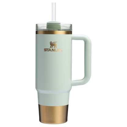Splash-Resistant FlowState The Quencher H2.0 Flowstate Tumbler | Stanley Create D331C - Double-Wall Vacuum Insulated Travel Tumbler with Straw Detail