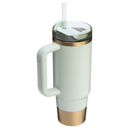 Splash-Resistant FlowState The Quencher H2.0 Flowstate Tumbler D051L - Double-Wall Vacuum Insulated Travel Tumbler with Straw Detail