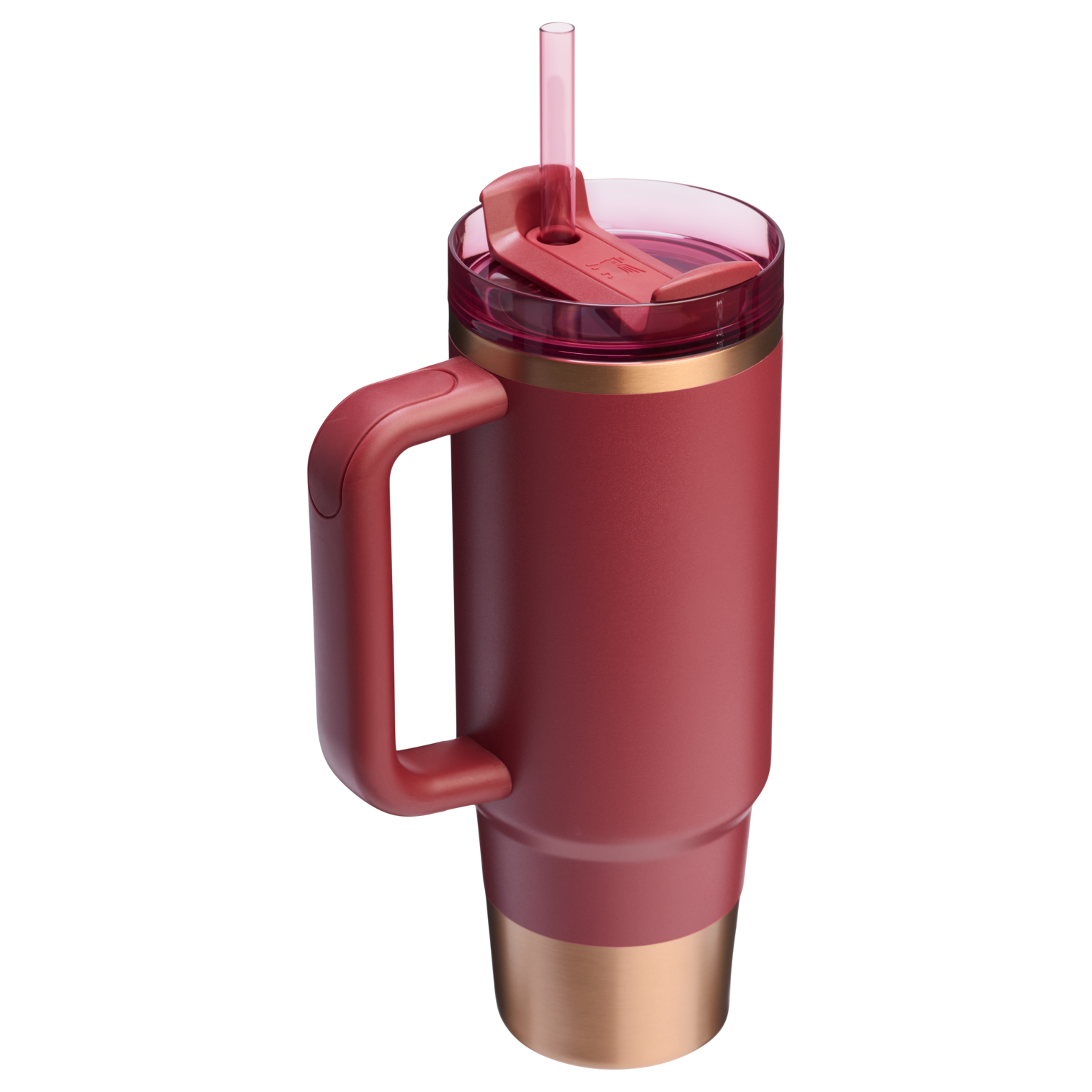 Splash-Resistant FlowState The Quencher H2.0 Flowstate Tumbler | Stanley Create D331C - Double-Wall Vacuum Insulated Travel Tumbler with Straw Detail