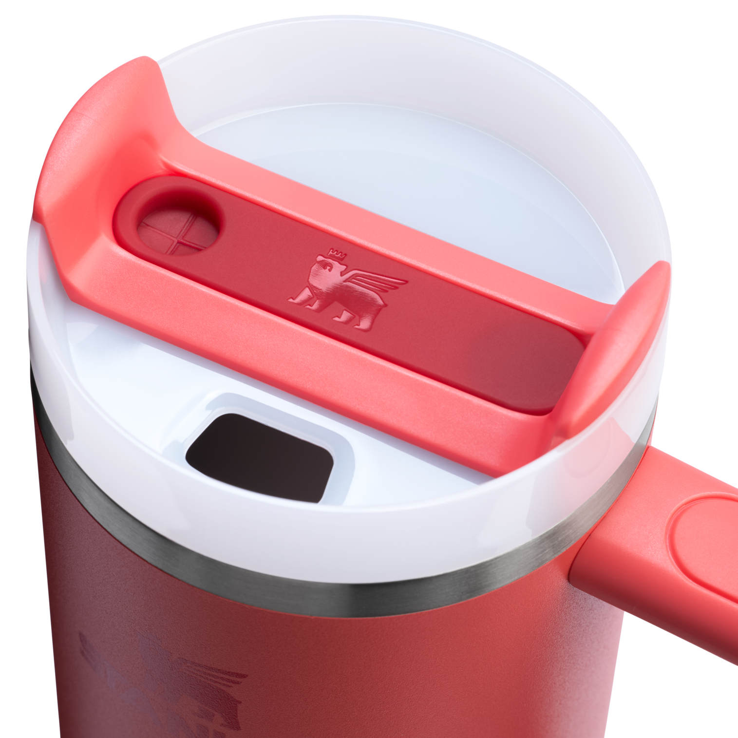 Splash-Resistant FlowState The Quencher H2.0 Flowstate Tumbler | Stanley Create D331C - Double-Wall Vacuum Insulated Travel Tumbler with Straw Detail