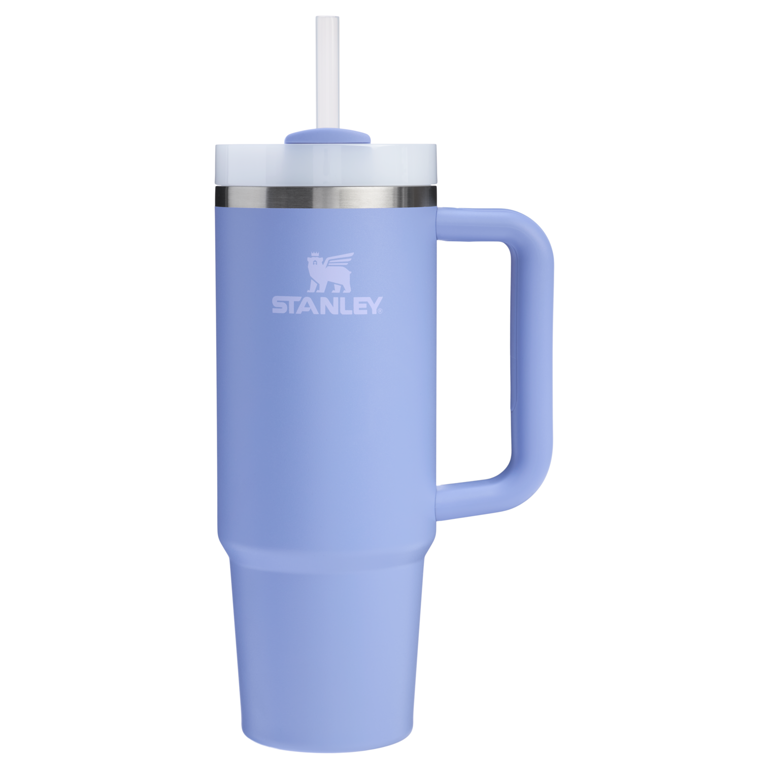 Splash-Resistant FlowState The Quencher H2.0 Flowstate Tumbler | Stanley Create D331C - Double-Wall Vacuum Insulated Travel Tumbler with Straw - Hydrangea