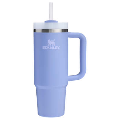 Splash-Resistant FlowState The Quencher H2.0 Flowstate Tumbler | Stanley Create D331C - Double-Wall Vacuum Insulated Travel Tumbler with Straw - Hydrangea