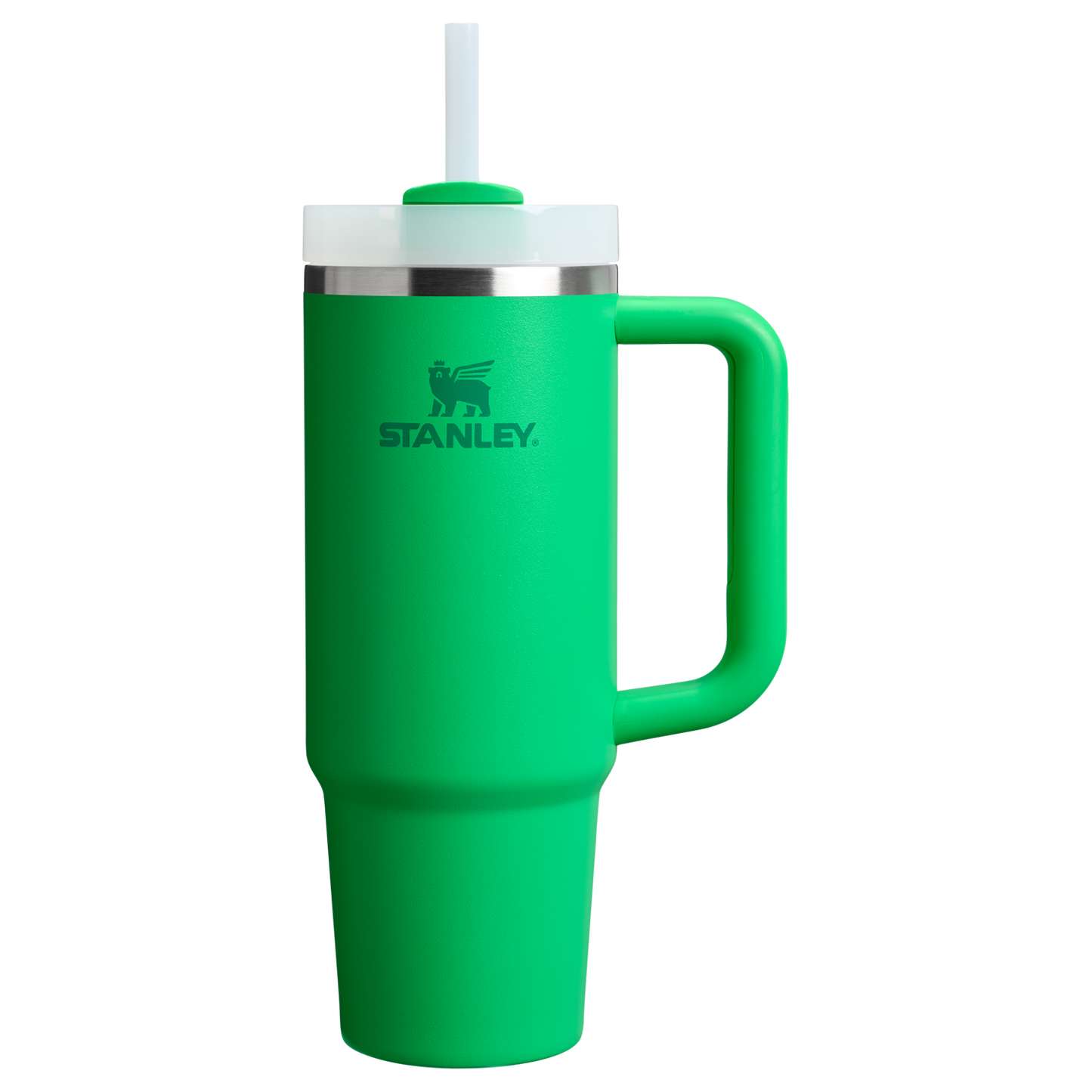 Splash-Resistant FlowState The Quencher H2.0 Flowstate Tumbler | Stanley Create D331C - Double-Wall Vacuum Insulated Travel Tumbler with Straw - Meadow