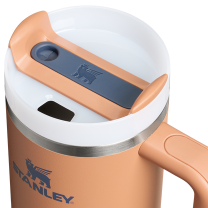Splash-Resistant FlowState The Quencher H2.0 Flowstate Tumbler | Stanley Create D331C - Double-Wall Vacuum Insulated Travel Tumbler with Straw Detail