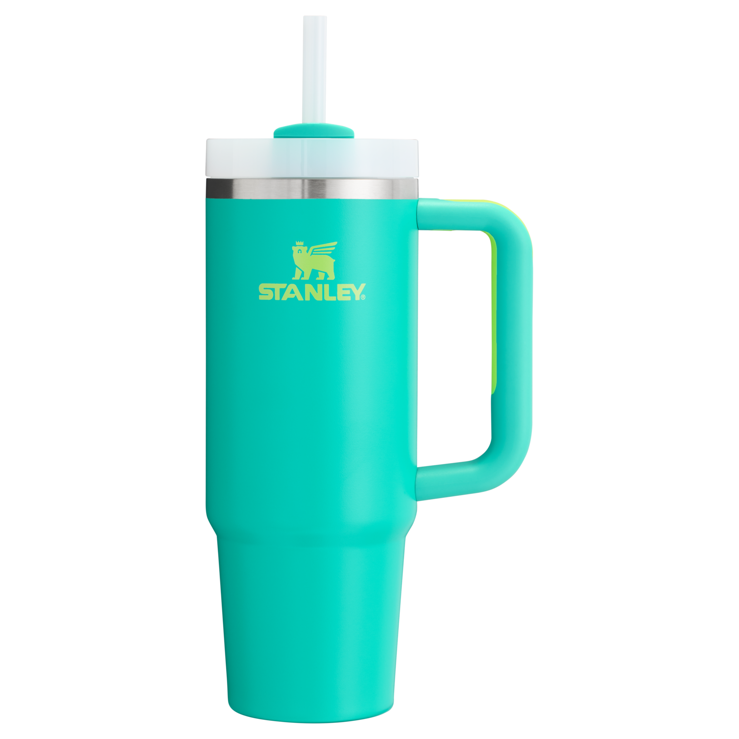 Splash-Resistant FlowState The Quencher H2.0 Flowstate Tumbler | Stanley Create D331C - Double-Wall Vacuum Insulated Travel Tumbler with Straw Detail