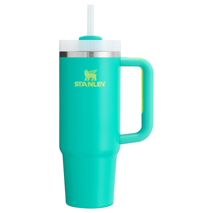 Splash-Resistant FlowState The Quencher H2.0 Flowstate Tumbler | Stanley Create D331C - Double-Wall Vacuum Insulated Travel Tumbler with Straw Detail
