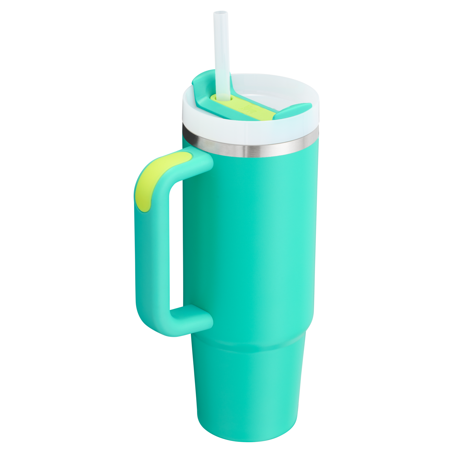 Splash-Resistant FlowState The Quencher H2.0 Flowstate Tumbler | Stanley Create D331C - Double-Wall Vacuum Insulated Travel Tumbler with Straw Detail
