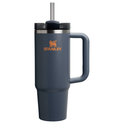Splash-Resistant FlowState The Quencher H2.0 Flowstate Tumbler | Stanley Create D331C - Double-Wall Vacuum Insulated Travel Tumbler with Straw - Twilight