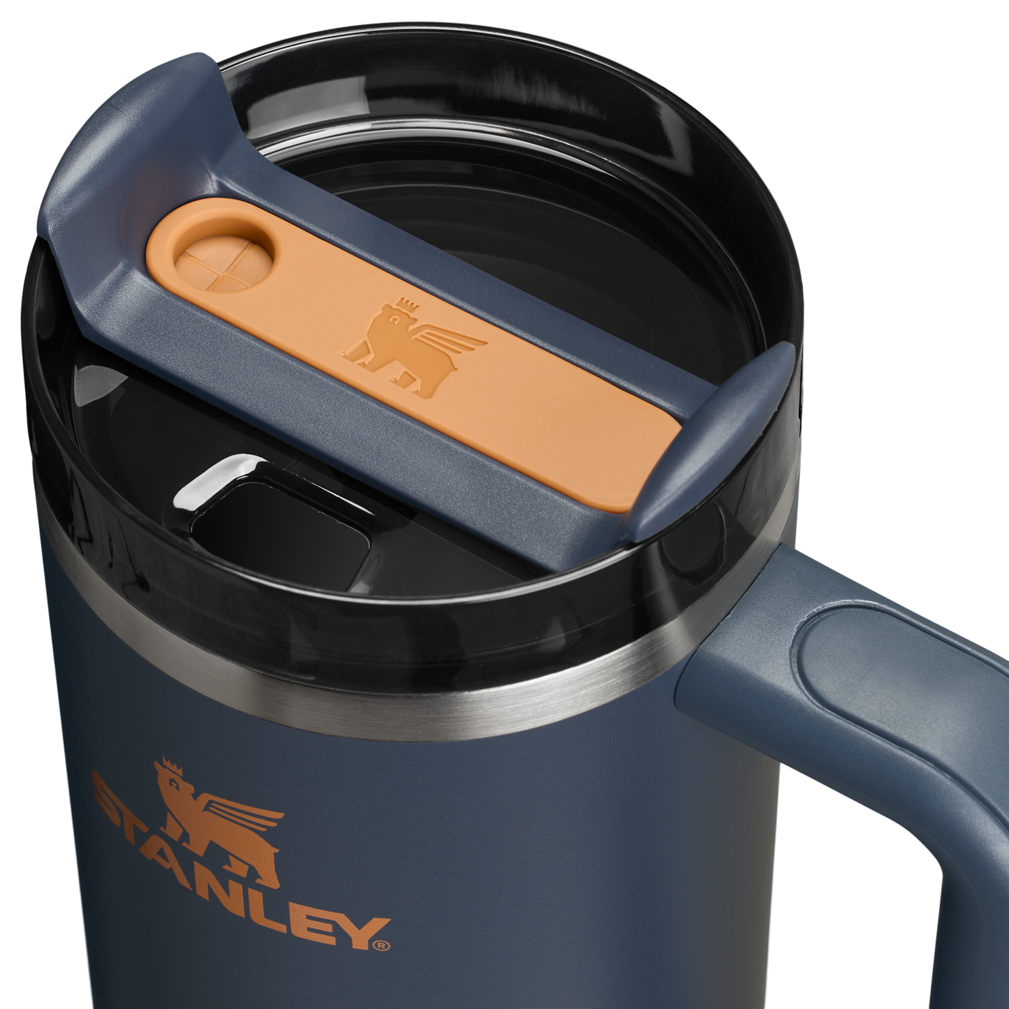 Splash-Resistant FlowState The Quencher H2.0 Flowstate Tumbler | Stanley Create D331C - Double-Wall Vacuum Insulated Travel Tumbler with Straw Detail