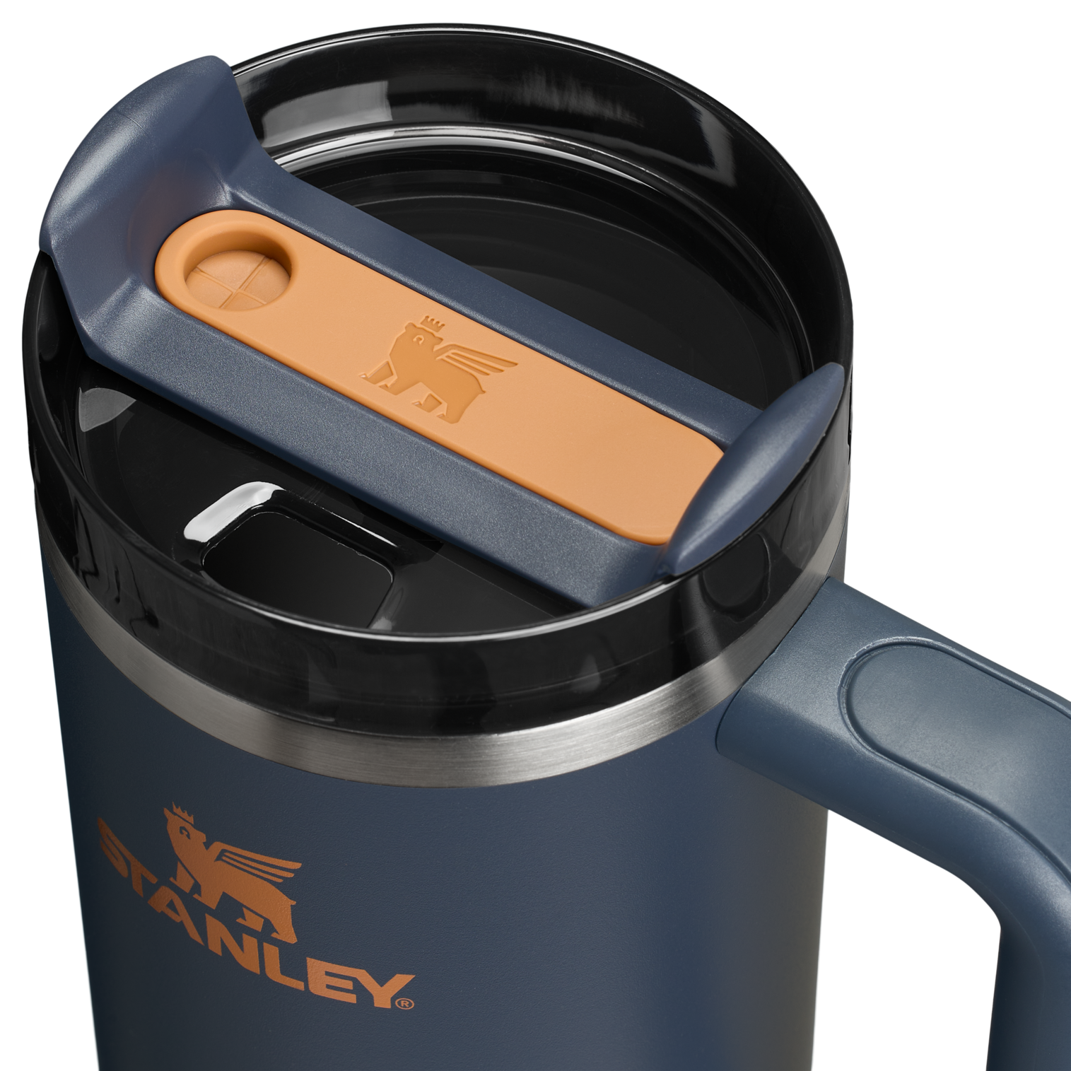 Splash-Resistant FlowState The Quencher H2.0 Flowstate Tumbler | Stanley Create D331C - Double-Wall Vacuum Insulated Travel Tumbler with Straw Detail
