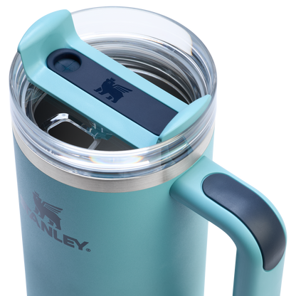 Splash-Resistant FlowState The Quencher H2.0 Flowstate Tumbler | Stanley Create D331C - Double-Wall Vacuum Insulated Travel Tumbler with Straw Detail