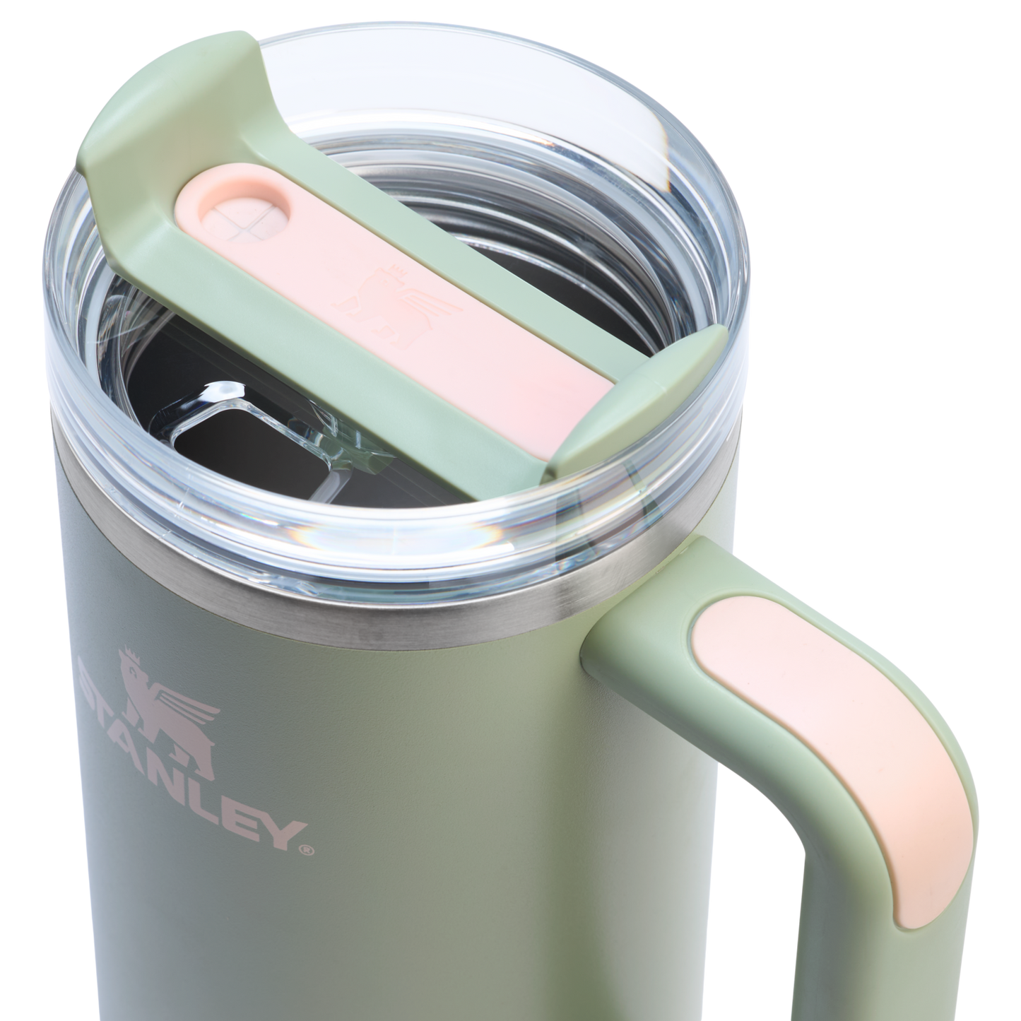 Splash-Resistant FlowState The Quencher H2.0 Flowstate Tumbler | Stanley Create D331C - Double-Wall Vacuum Insulated Travel Tumbler with Straw Detail