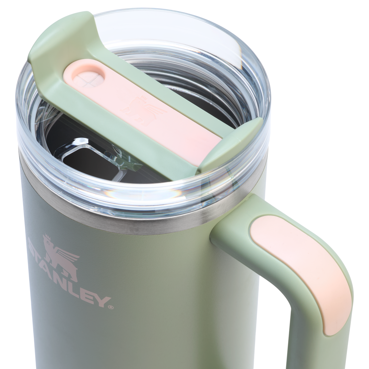 Splash-Resistant FlowState The Quencher H2.0 Flowstate Tumbler | Stanley Create D331C - Double-Wall Vacuum Insulated Travel Tumbler with Straw Detail