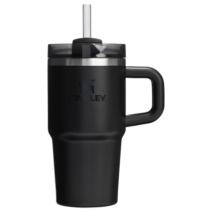 Splash-Resistant FlowState The Quencher H2.O Flowstate Tumbler | Stanley Create D274S - Double-Wall Vacuum Insulated Travel Tumbler with Straw - Black 2.0