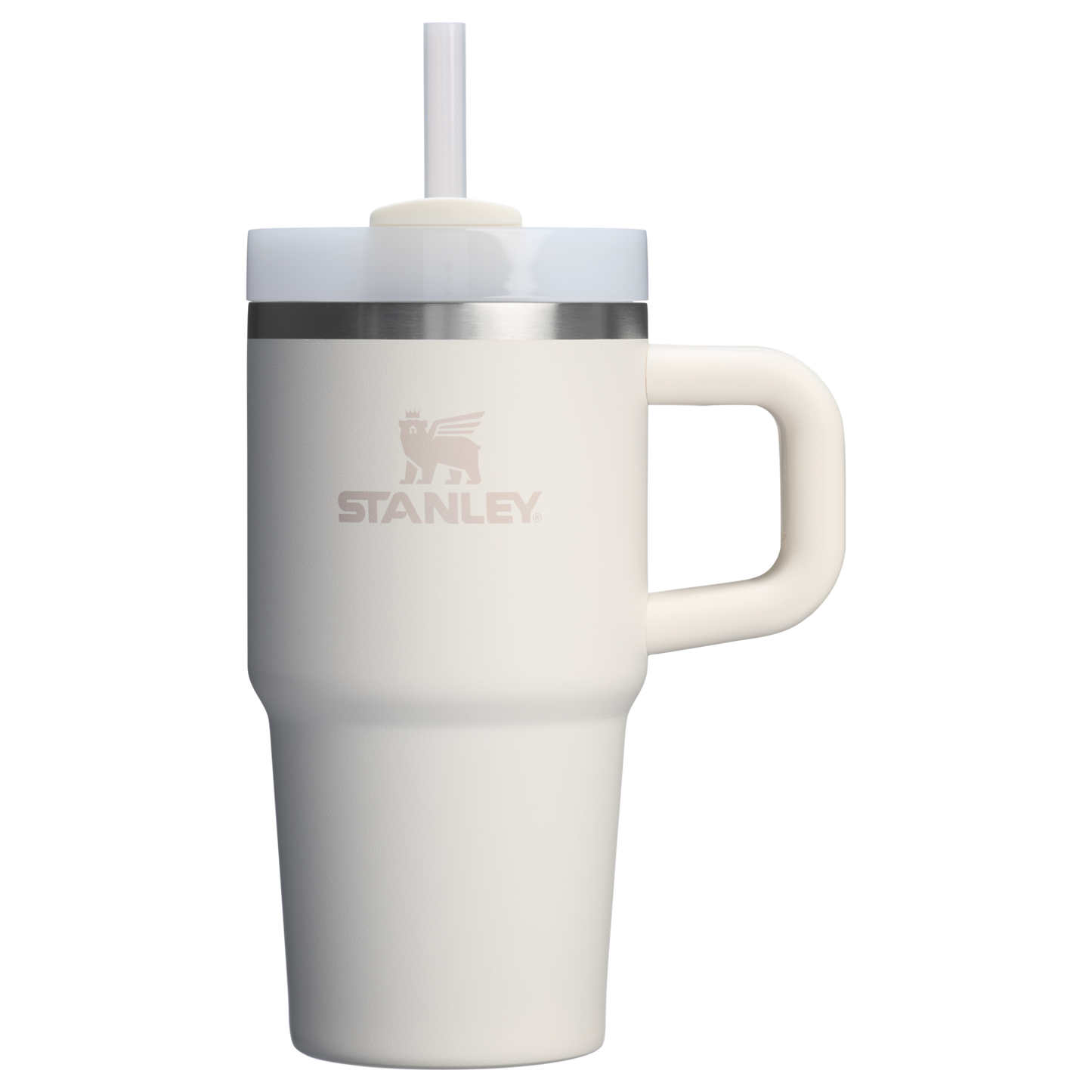 Splash-Resistant FlowState The Quencher H2.O Flowstate Tumbler | Stanley Create D274S - Double-Wall Vacuum Insulated Travel Tumbler with Straw - Cream 2.0