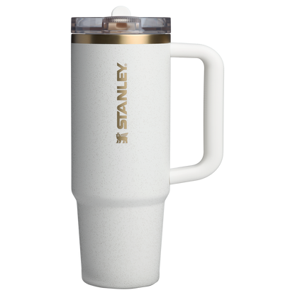 Splash-Resistant FlowState The Quencher H2.0 Flowstate Tumbler | Stanley Create D331C - Double-Wall Vacuum Insulated Travel Tumbler with Straw Detail