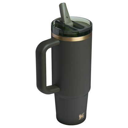 Splash-Resistant FlowState The Quencher H2.0 Flowstate Tumbler D051L - Double-Wall Vacuum Insulated Travel Tumbler with Straw Detail