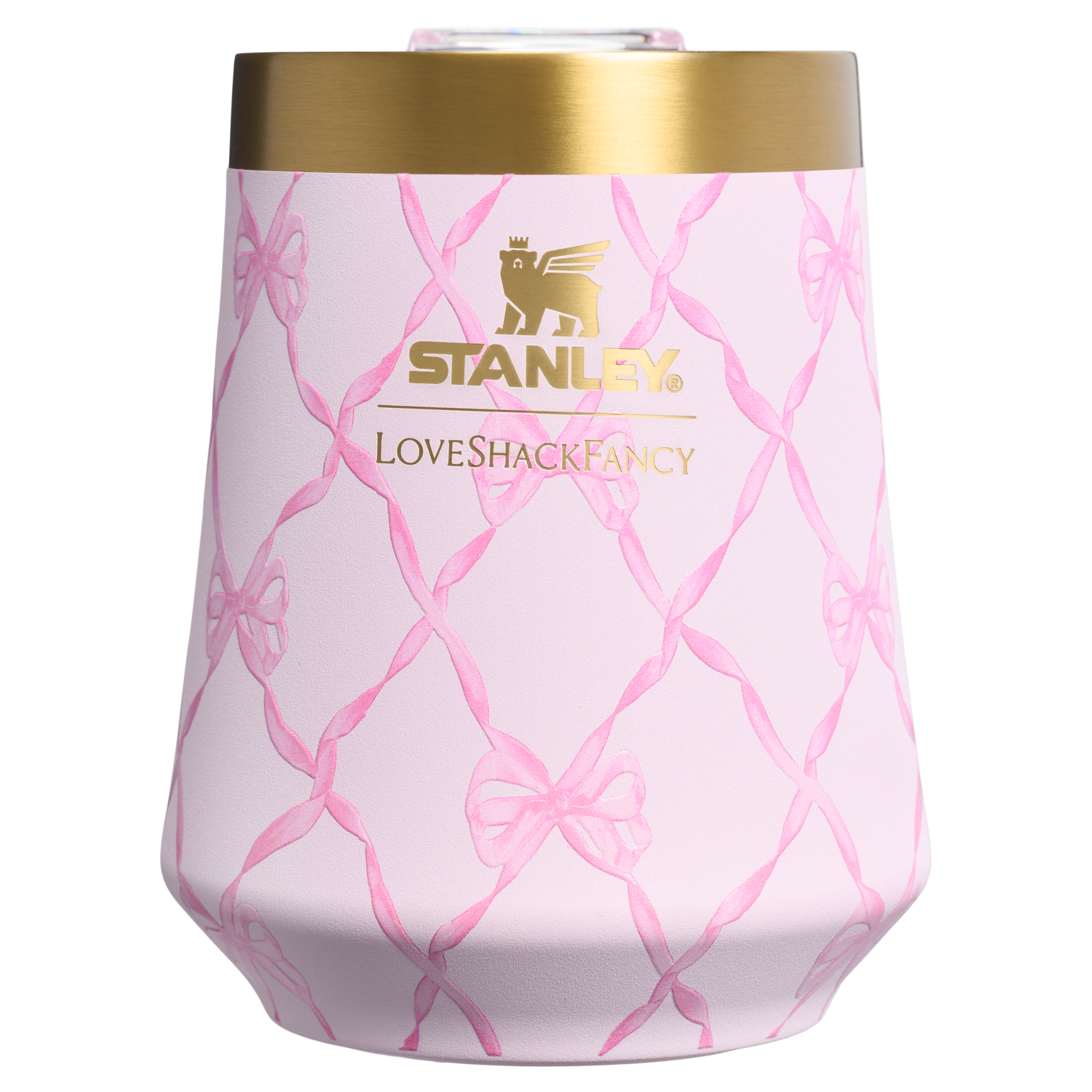 Premium Matte Stanley 1913 x LoveShackFancy Holiday Reserve Wine Tumbler D367F - Premium Insulated Egg-Shaped Wine Glass for Outdoors Detail