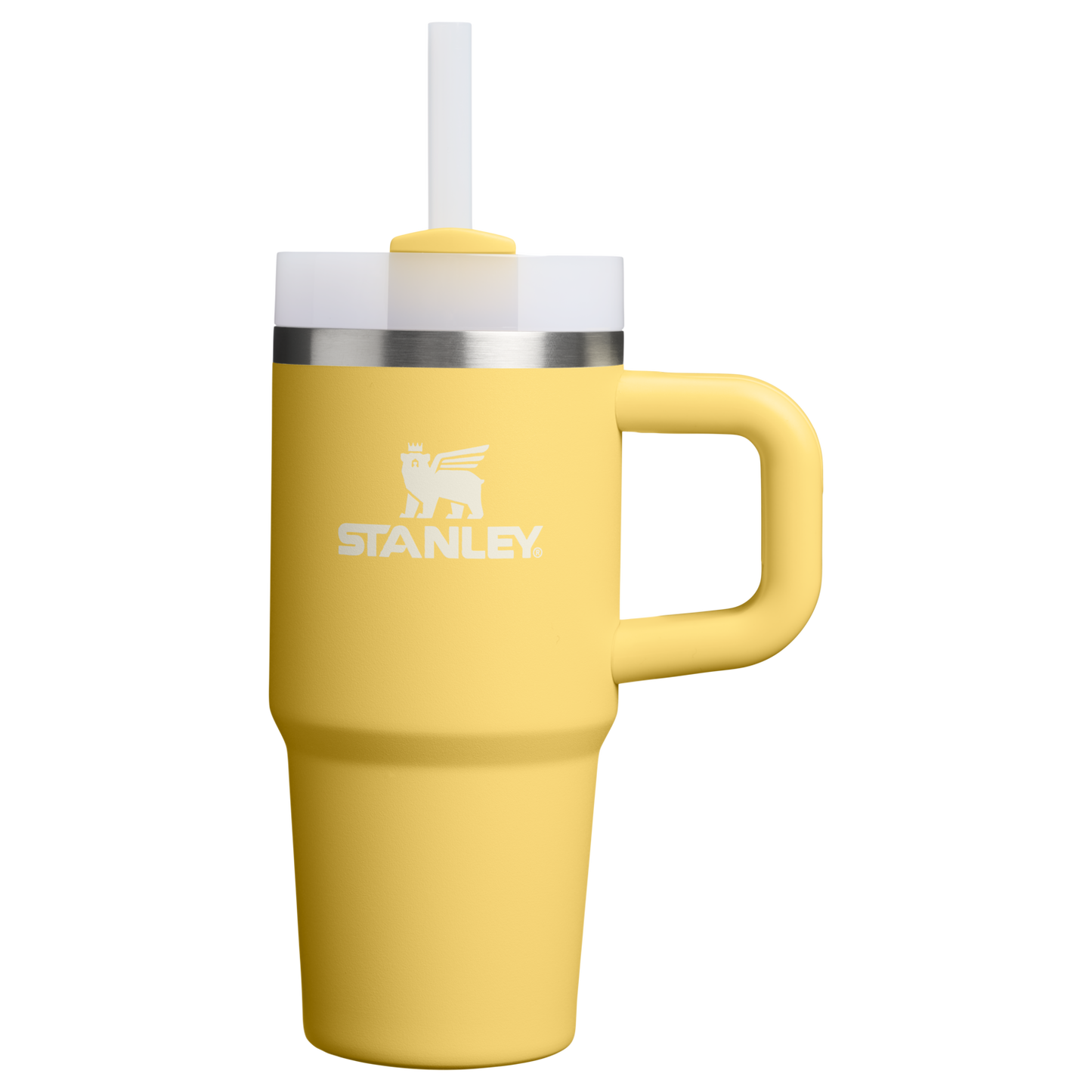 Splash-Resistant FlowState The Quencher H2.O Flowstate Tumbler | Stanley Create D291F - Double-Wall Vacuum Insulated Travel Tumbler with Straw - Daffodil