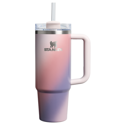 Splash-Resistant FlowState The Quencher H2.0 Flowstate Tumbler D051L - Double-Wall Vacuum Insulated Travel Tumbler with Straw - Dawn Spiral