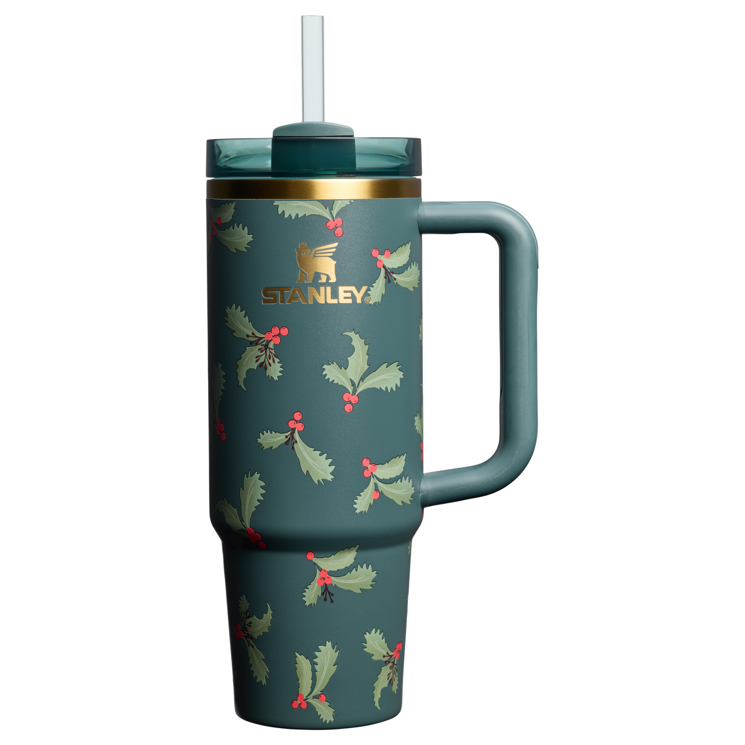 Insulated Travel The Cheers & Cheer Quencher H2.0 Flowstate Tumbler D189S - Double-Wall Vacuum Insulated Travel Tumbler with Straw - Holiday Botanical