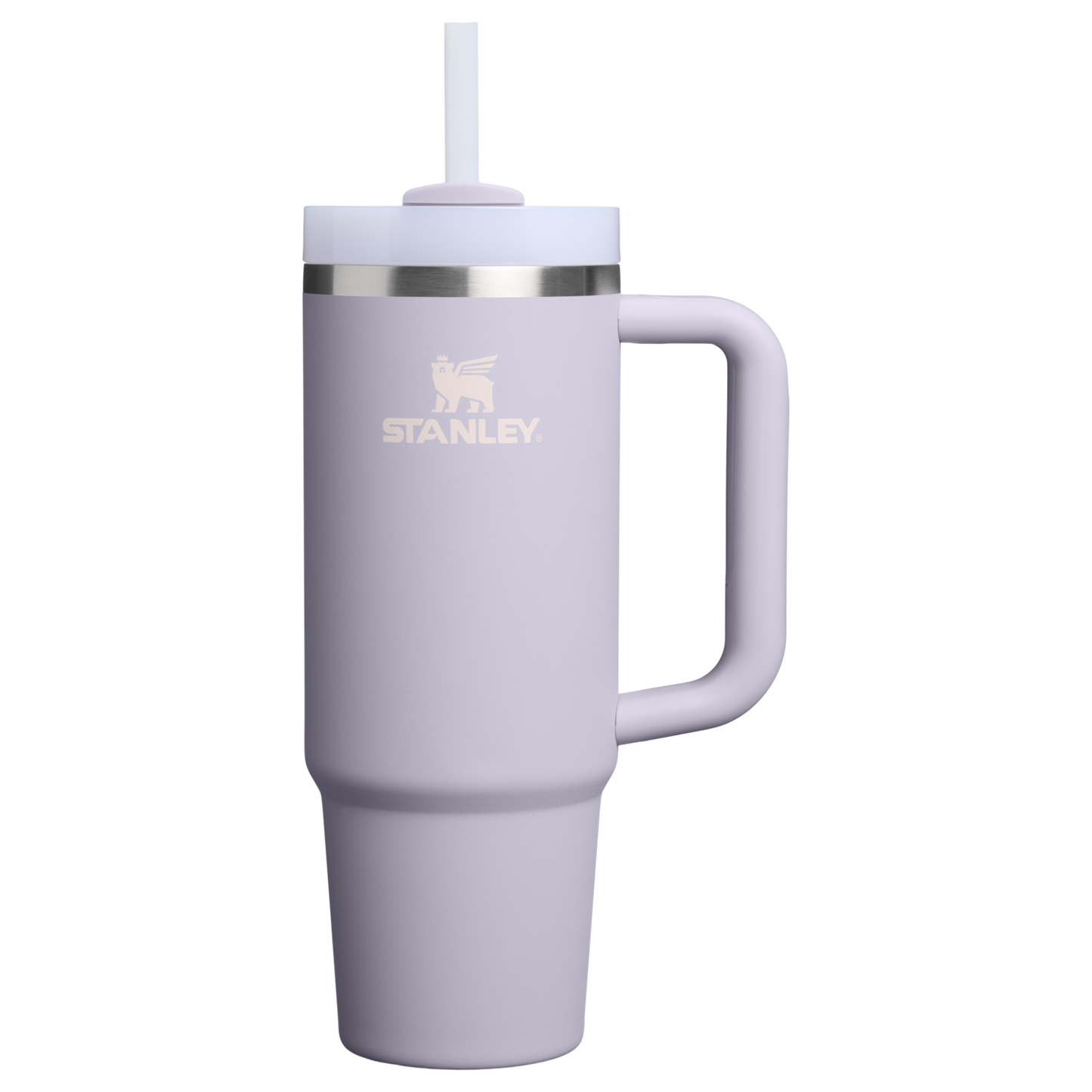 Splash-Resistant FlowState The Quencher H2.0 Flowstate Tumbler | Stanley Create D331C - Double-Wall Vacuum Insulated Travel Tumbler with Straw - Purple Dust