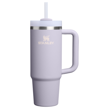 Splash-Resistant FlowState The Quencher H2.0 Flowstate Tumbler | Stanley Create D331C - Double-Wall Vacuum Insulated Travel Tumbler with Straw - Purple Dust