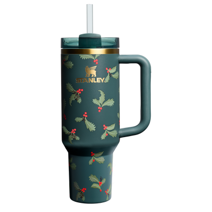 Splash-Resistant FlowState The Cheers & Cheer Quencher H2.0 Flowstate Tumbler D188Q - Premium Stainless Steel Straw Cup for All-Day Hydration - Holiday Botanical