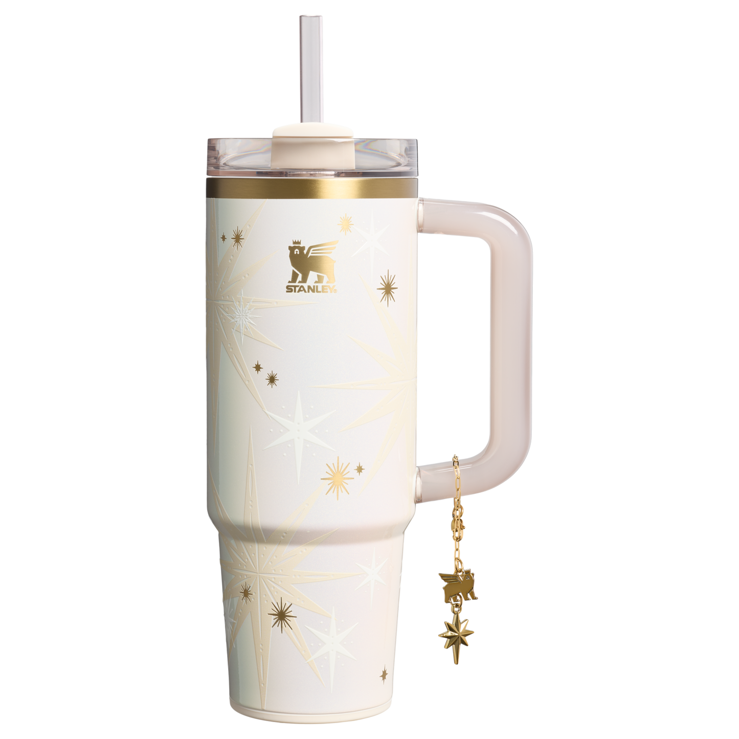 Double-Wall Vacuum The Quencher Luxe H2.0 Flowstate Tumbler D209D - Premium Stainless Steel Straw Cup for All-Day Hydration - Starlight Shimmer