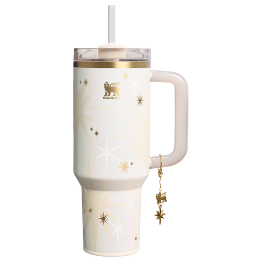 Car-Cup Friendly The Quencher Luxe H2.0 Flowstate Tumbler D368A - Double-Wall Vacuum Insulated Travel Tumbler with Straw - Starlight Shimmer