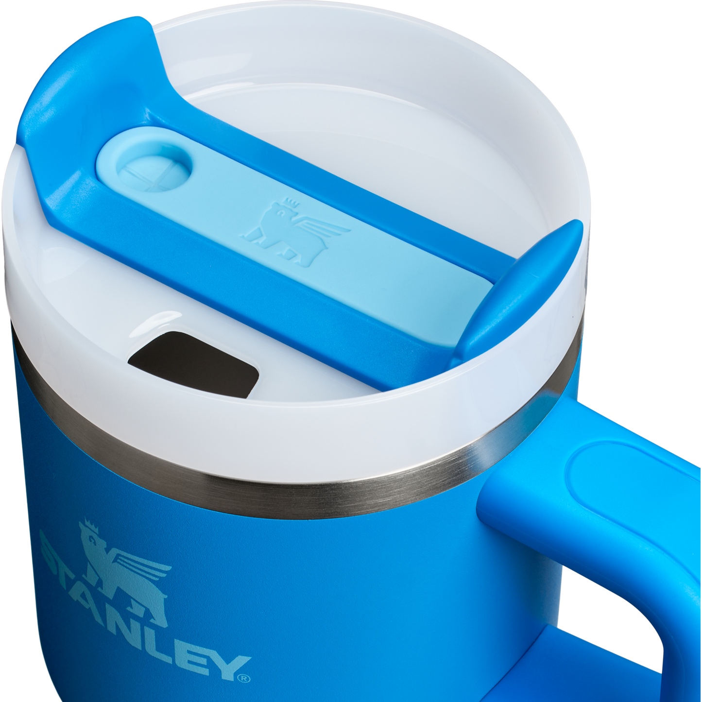Double-Wall Vacuum The Quencher H2.O Flowstate Tumbler with Handle | Stanley Create D309N - Double-Wall Vacuum Insulated Travel Tumbler with Straw Detail