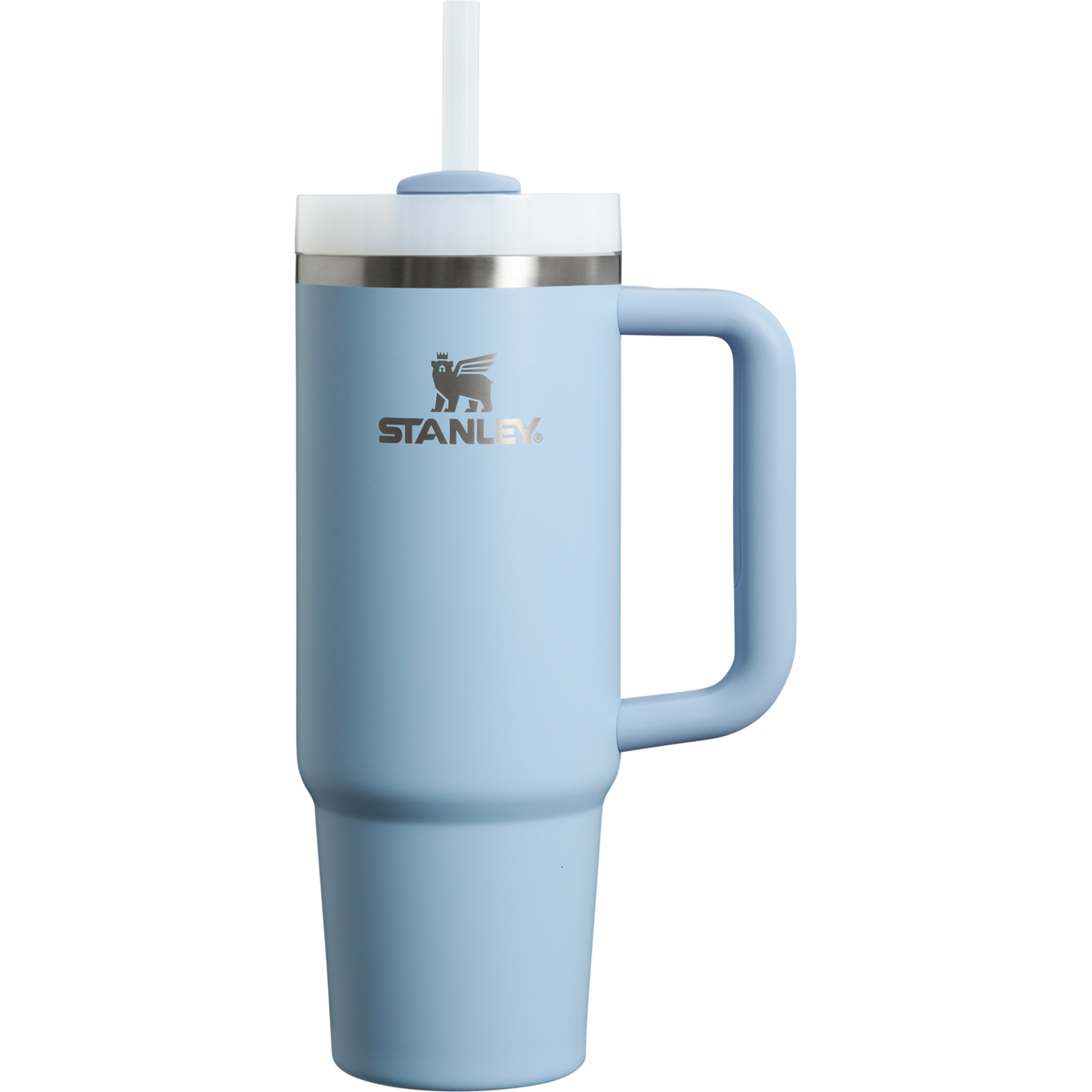 Splash-Resistant FlowState The Quencher H2.0 Flowstate Tumbler | Stanley Create D331C - Double-Wall Vacuum Insulated Travel Tumbler with Straw Detail