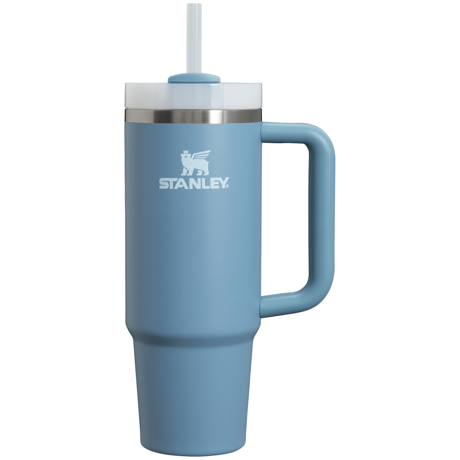Splash-Resistant FlowState The Quencher H2.0 Flowstate Tumbler | Stanley Create D331C - Double-Wall Vacuum Insulated Travel Tumbler with Straw Detail