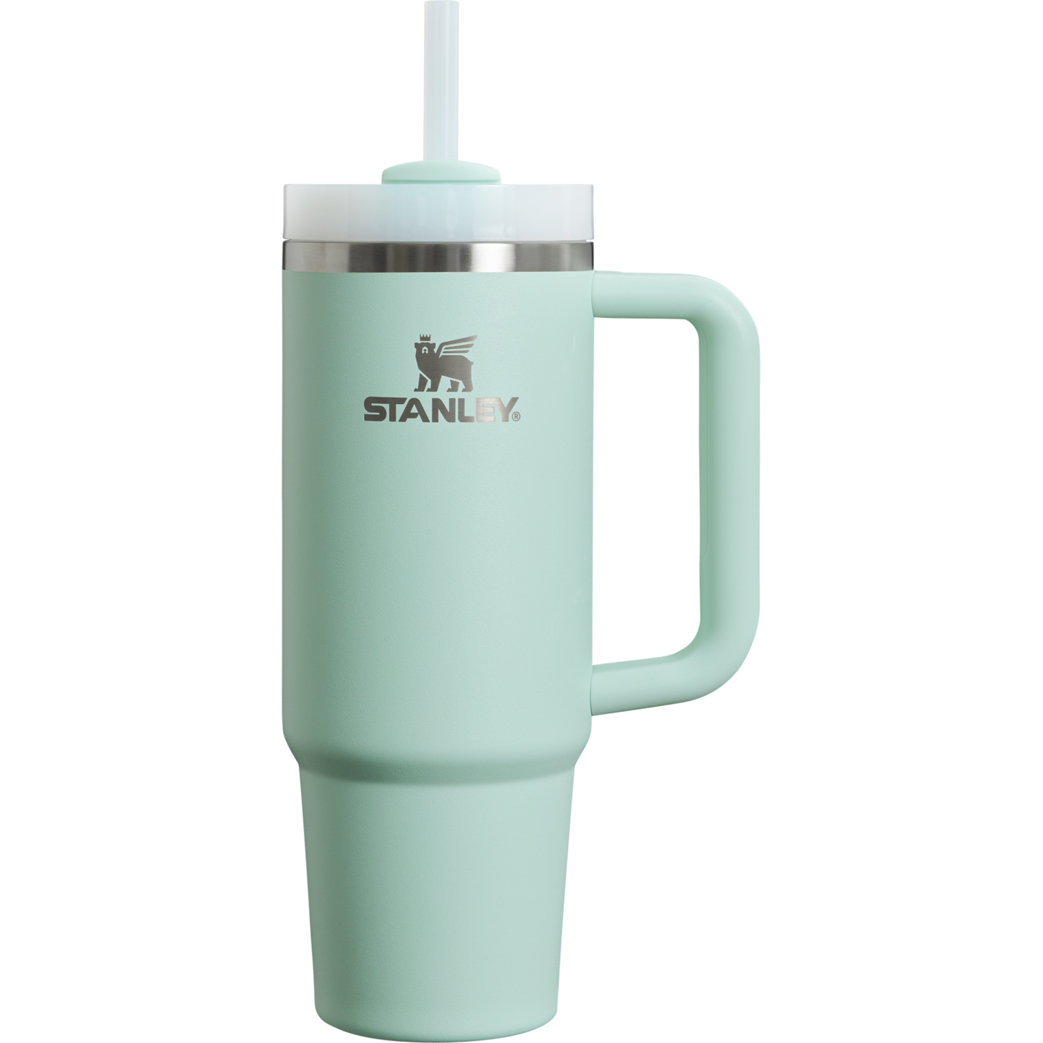 Splash-Resistant FlowState The Quencher H2.0 Flowstate Tumbler | Stanley Create D331C - Double-Wall Vacuum Insulated Travel Tumbler with Straw Detail