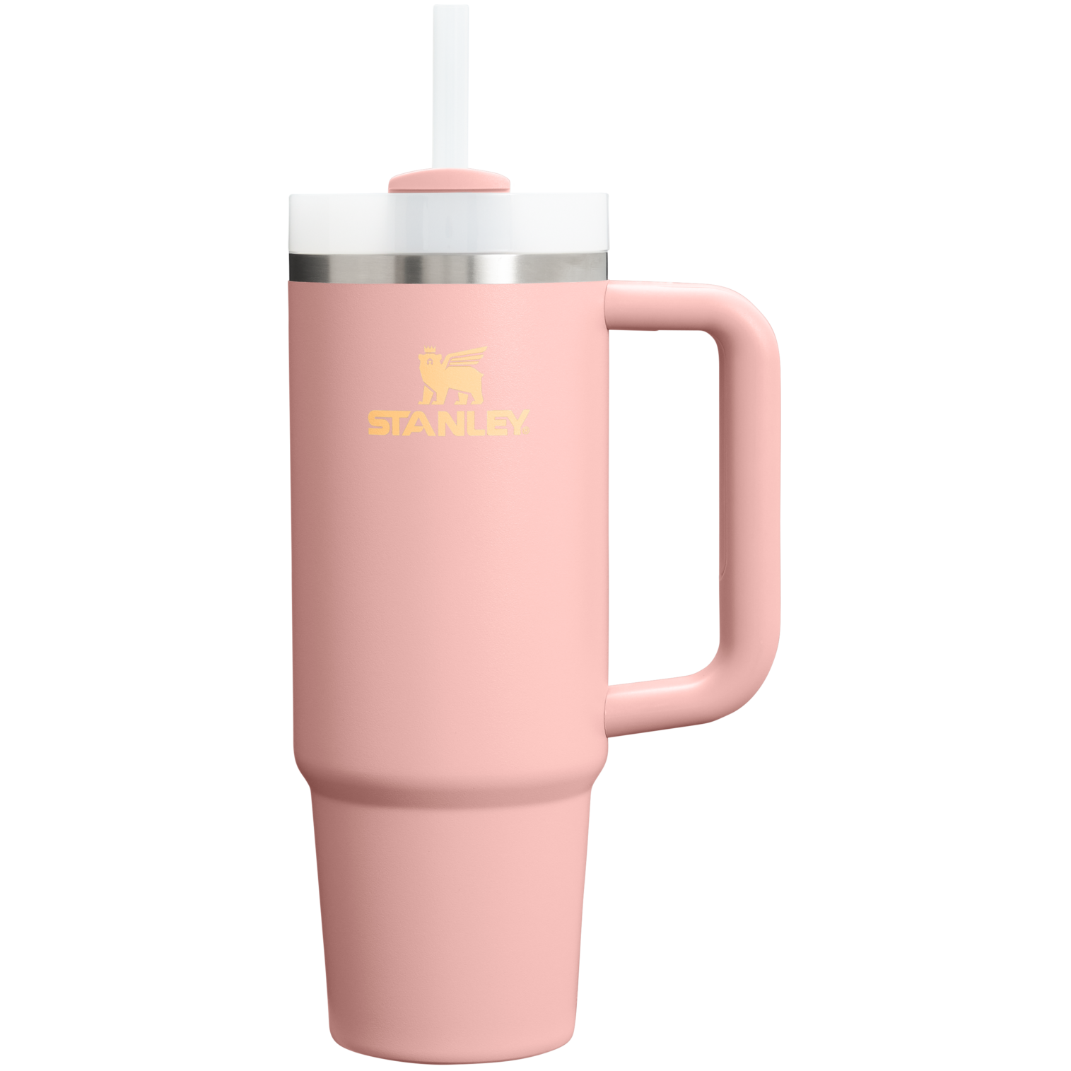 Splash-Resistant FlowState The Quencher H2.0 Flowstate Tumbler D051L - Double-Wall Vacuum Insulated Travel Tumbler with Straw - Peach Rose