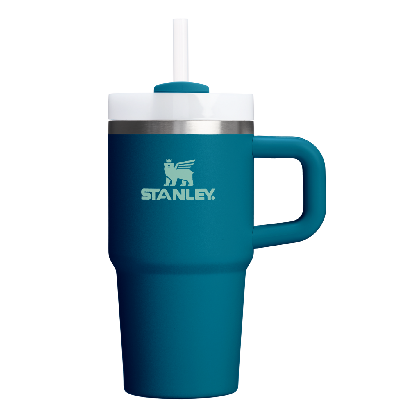 Splash-Resistant FlowState The Quencher H2.O Flowstate Tumbler | Stanley Create D274S - Double-Wall Vacuum Insulated Travel Tumbler with Straw - Coastal Teal
