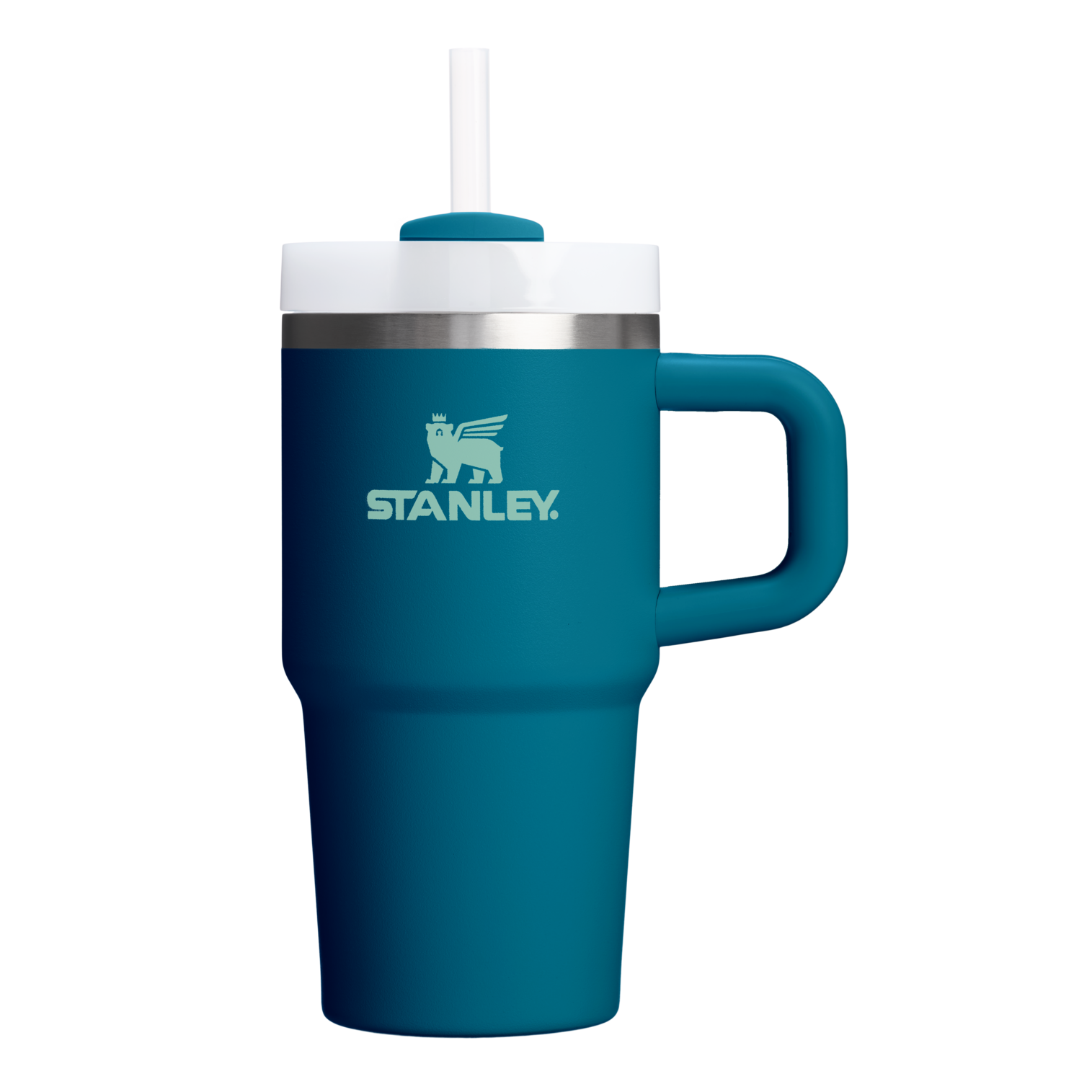 Splash-Resistant FlowState The Quencher H2.O Flowstate Tumbler | Stanley Create D274S - Double-Wall Vacuum Insulated Travel Tumbler with Straw - Coastal Teal
