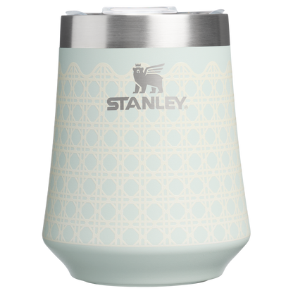 Shatterproof Luxury The Reserve Wine Tumbler D352C - Premium Insulated Egg-Shaped Wine Glass for Outdoors - Mist Rattan
