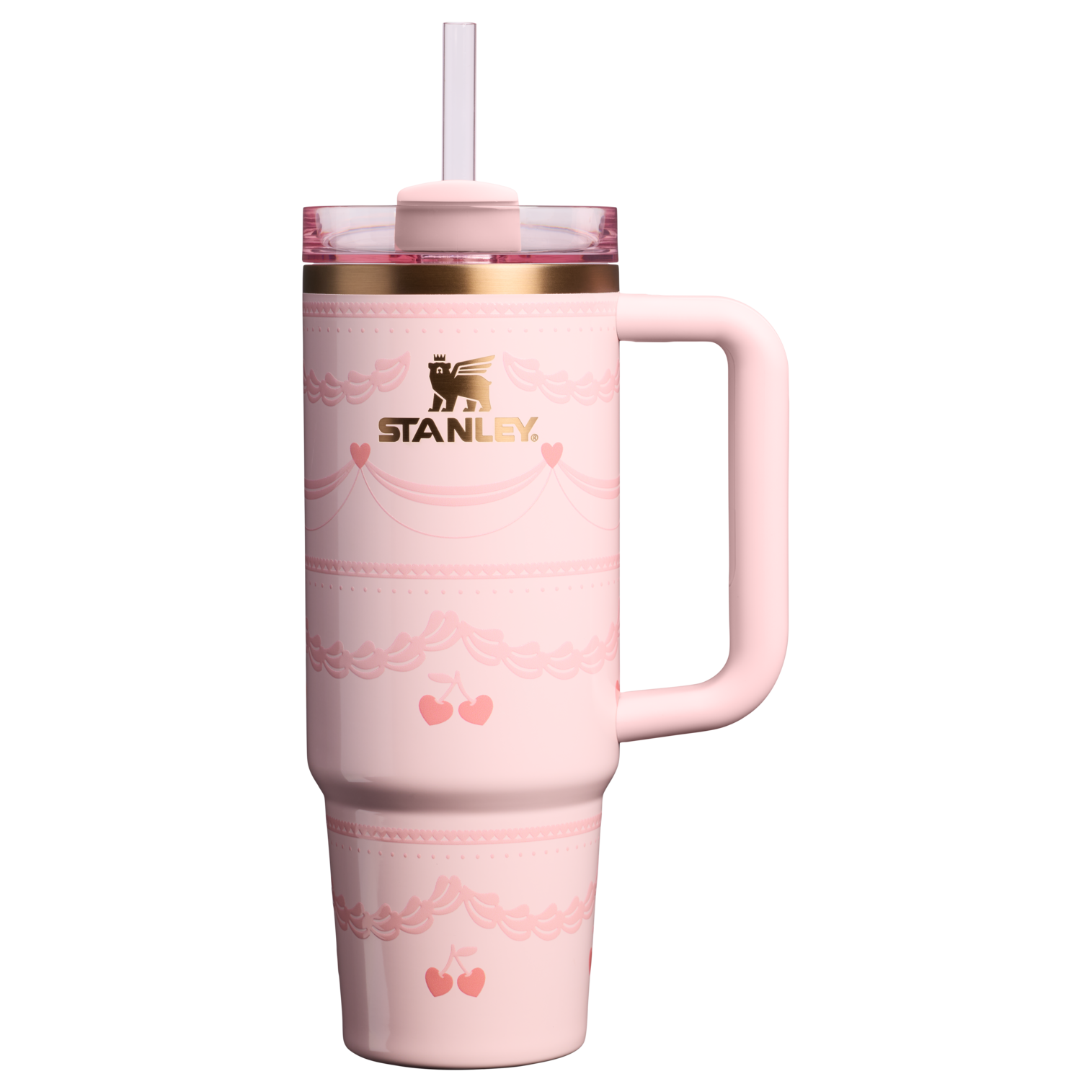 Splash-Resistant FlowState The Valentine’s Day Quencher H2.0 Flowstate Tumbler D232U - 40oz Large Capacity Car-Cup Friendly Quencher - Pink Velvet Cake