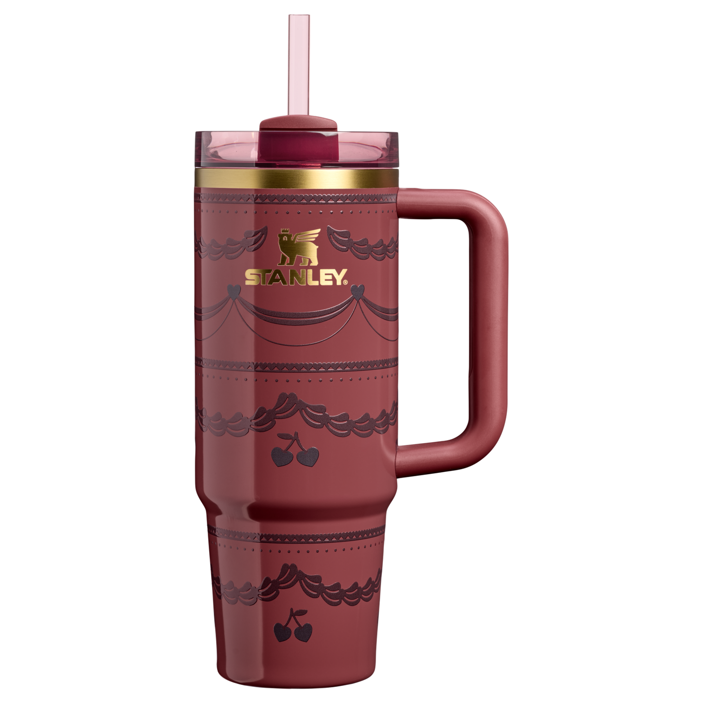 Splash-Resistant FlowState The Valentine’s Day Quencher H2.0 Flowstate Tumbler D232U - 40oz Large Capacity Car-Cup Friendly Quencher - Red Velvet Cake