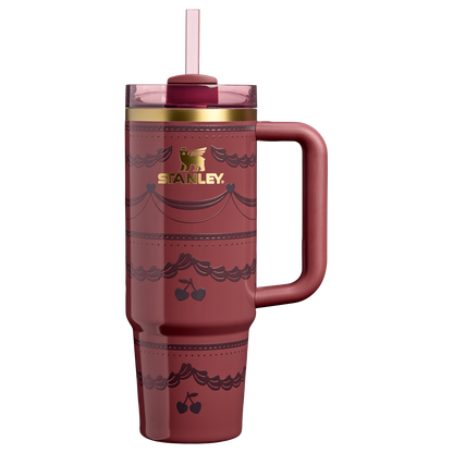 Splash-Resistant FlowState The Valentine’s Day Quencher H2.0 Flowstate Tumbler D232U - 40oz Large Capacity Car-Cup Friendly Quencher - Red Velvet Cake