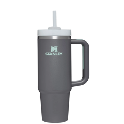 Splash-Resistant FlowState The Quencher H2.0 Flowstate Tumbler | Stanley Create D331C - Double-Wall Vacuum Insulated Travel Tumbler with Straw Detail